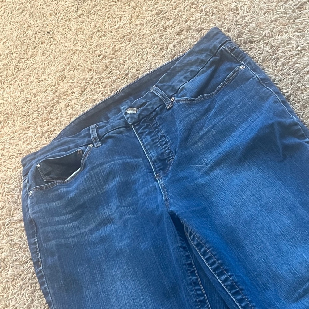 Seven7 Womens Straight Leg Jeans Dark Wash Blue Denim‎ Size 12